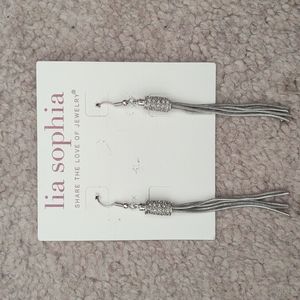 Long silver hanging earrings